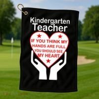 Kindergarten Teacher See My Heart Golf Towel thumb 1