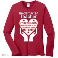 Kindergarten Teacher See My Heart Women's Long Sleeve Shirt thumb 0
