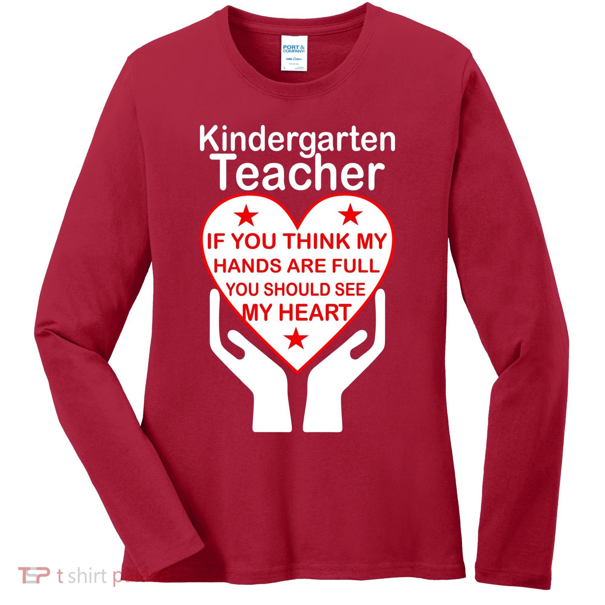 Kindergarten Teacher See My Heart Women's Long Sleeve Shirt