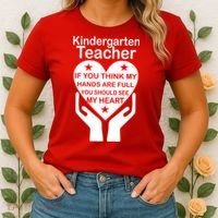 Kindergarten Teacher See My Heart Women's T-Shirt thumb 2
