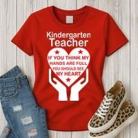 Kindergarten Teacher See My Heart Women's T-Shirt thumb 3