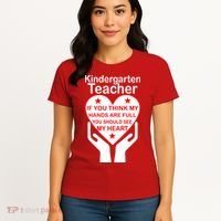 Kindergarten Teacher See My Heart Women's T-Shirt thumb 4