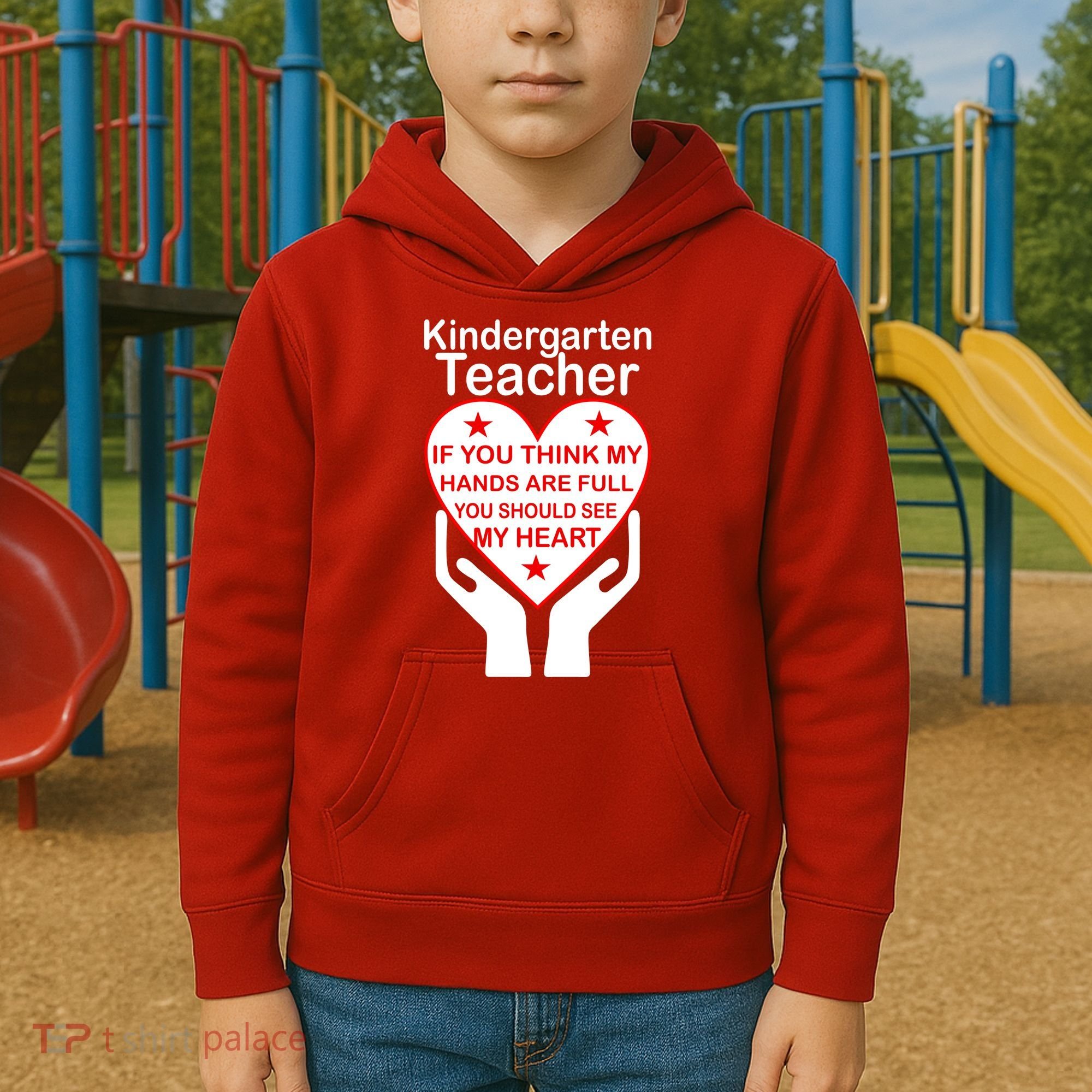 Kindergarten Teacher See My Heart Kids Hoodie
