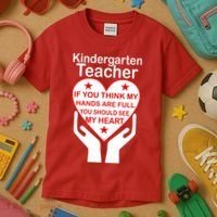 Kindergarten Teacher See My Heart Kids T-Shirt thumb 3