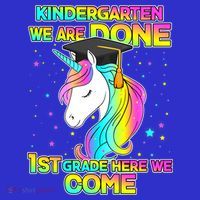 Kindergarten We Are Done 1st Grade Here We Come Apron thumb 3