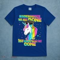 Kindergarten We Are Done 1st Grade Here We Come T-Shirt thumb 5