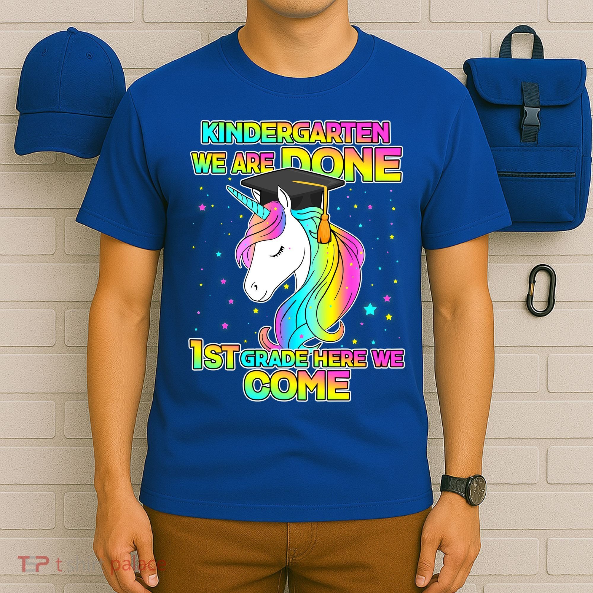 Kindergarten We Are Done 1st Grade Here We Come T-Shirt