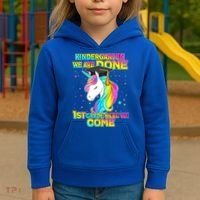 Kindergarten We Are Done 1st Grade Here We Come Kids Hoodie thumb 3