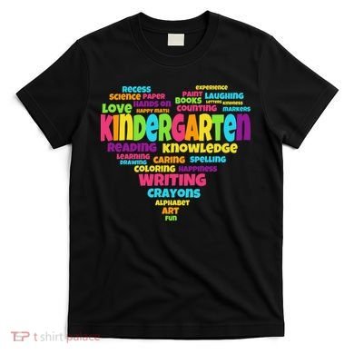 Kindergarten Word Marks Heart T-Shirt