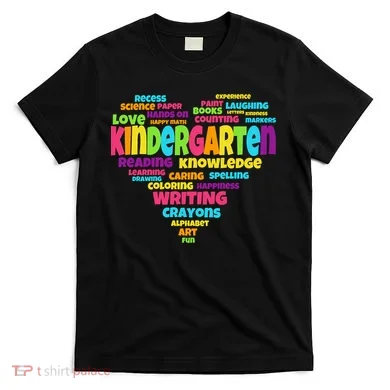 Kindergarten Word Marks Heart T-Shirt