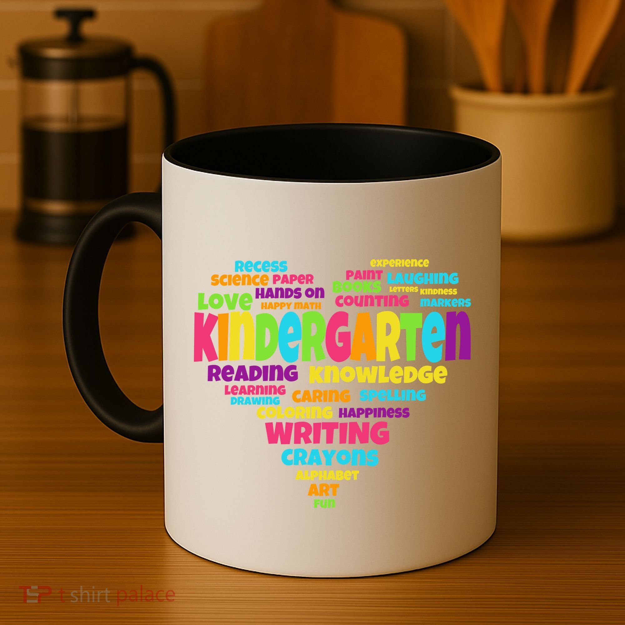 Kindergarten Word Marks Heart Coffee Mug