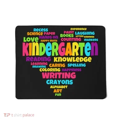 Kindergarten Word Marks Heart Mousepad