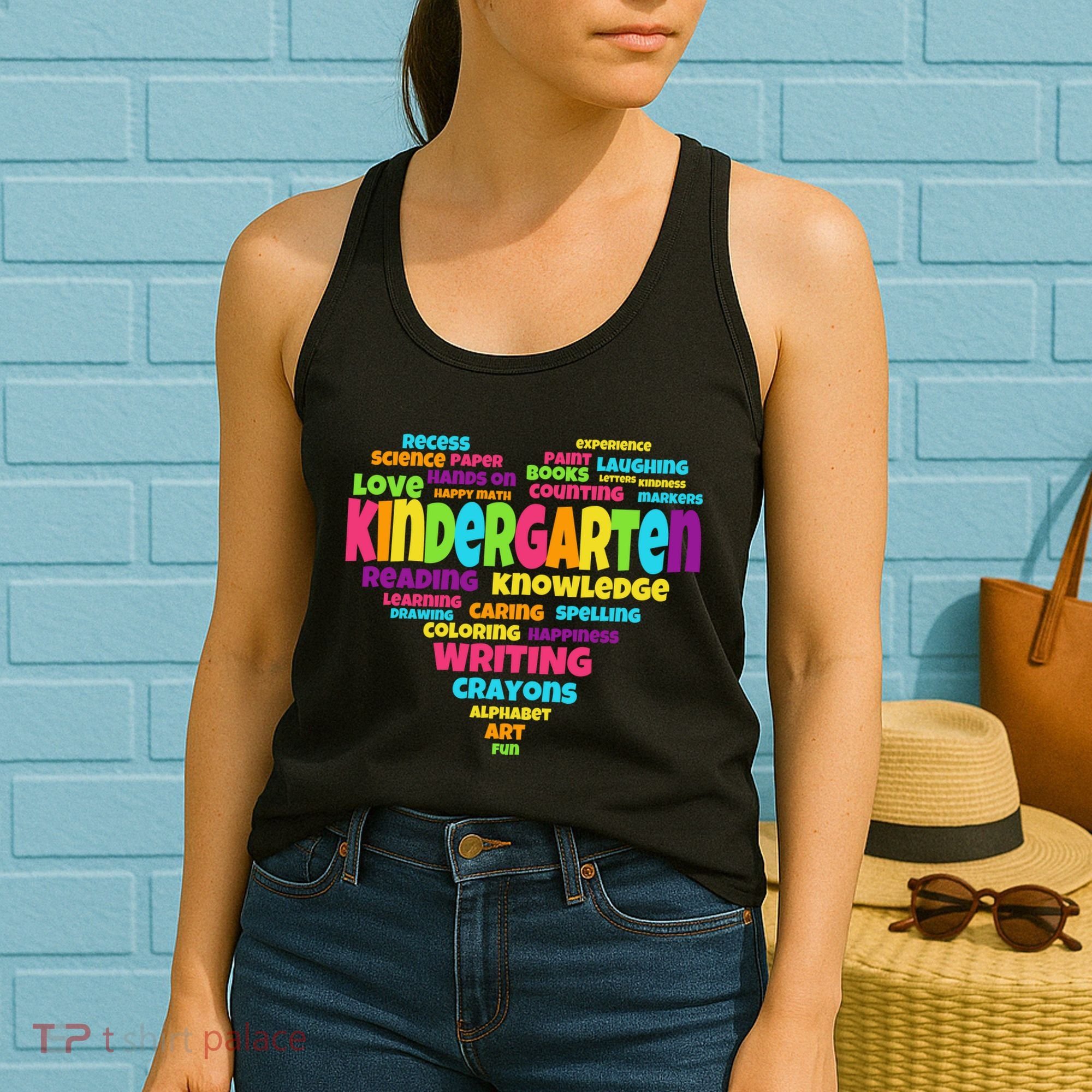 Kindergarten Word Marks Heart Women's Tank Top