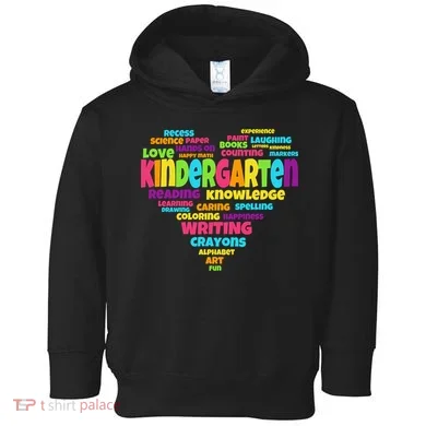 Kindergarten Word Marks Heart Toddler Hoodie