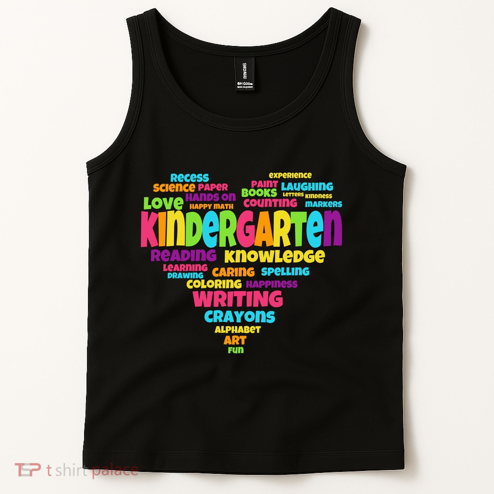 Kindergarten Word Marks Heart Tank Top