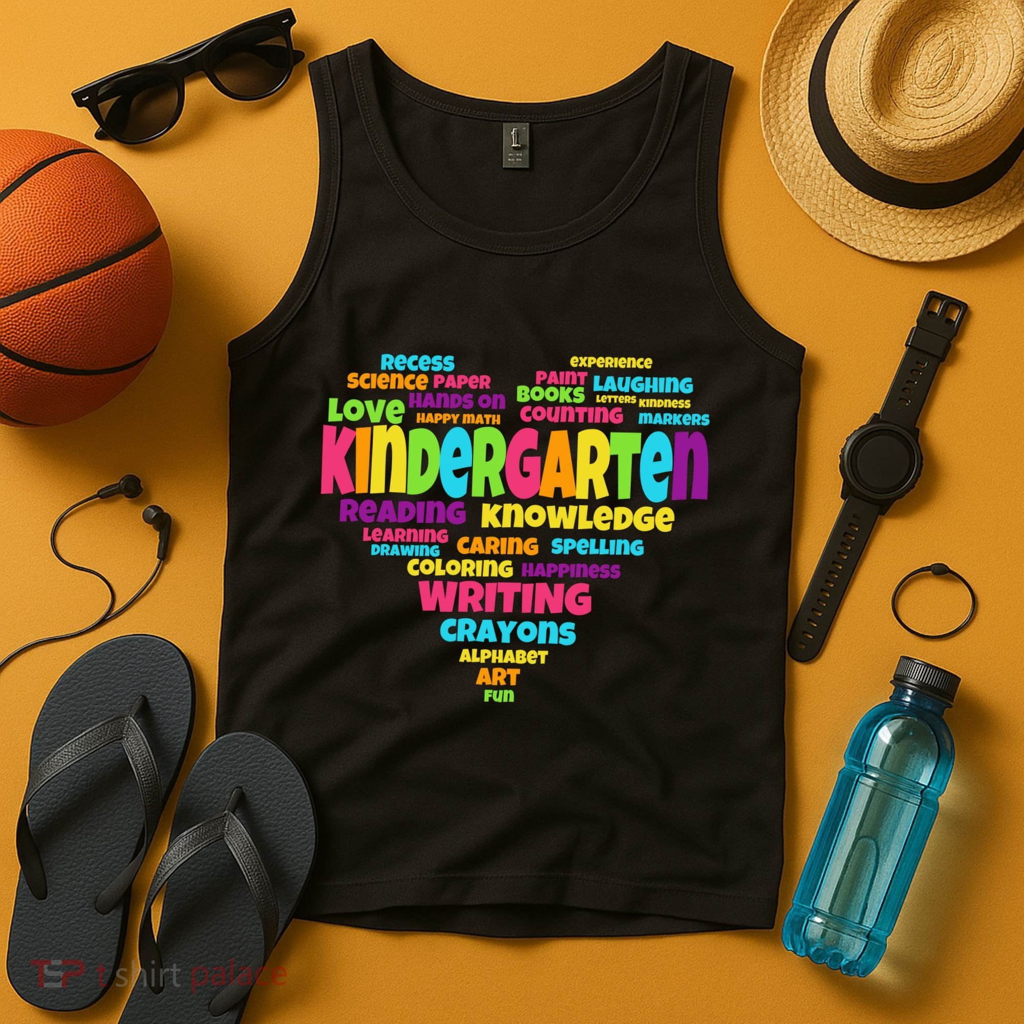 Kindergarten Word Marks Heart Tank Top