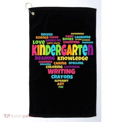 Kindergarten Word Marks Heart Golf Towel