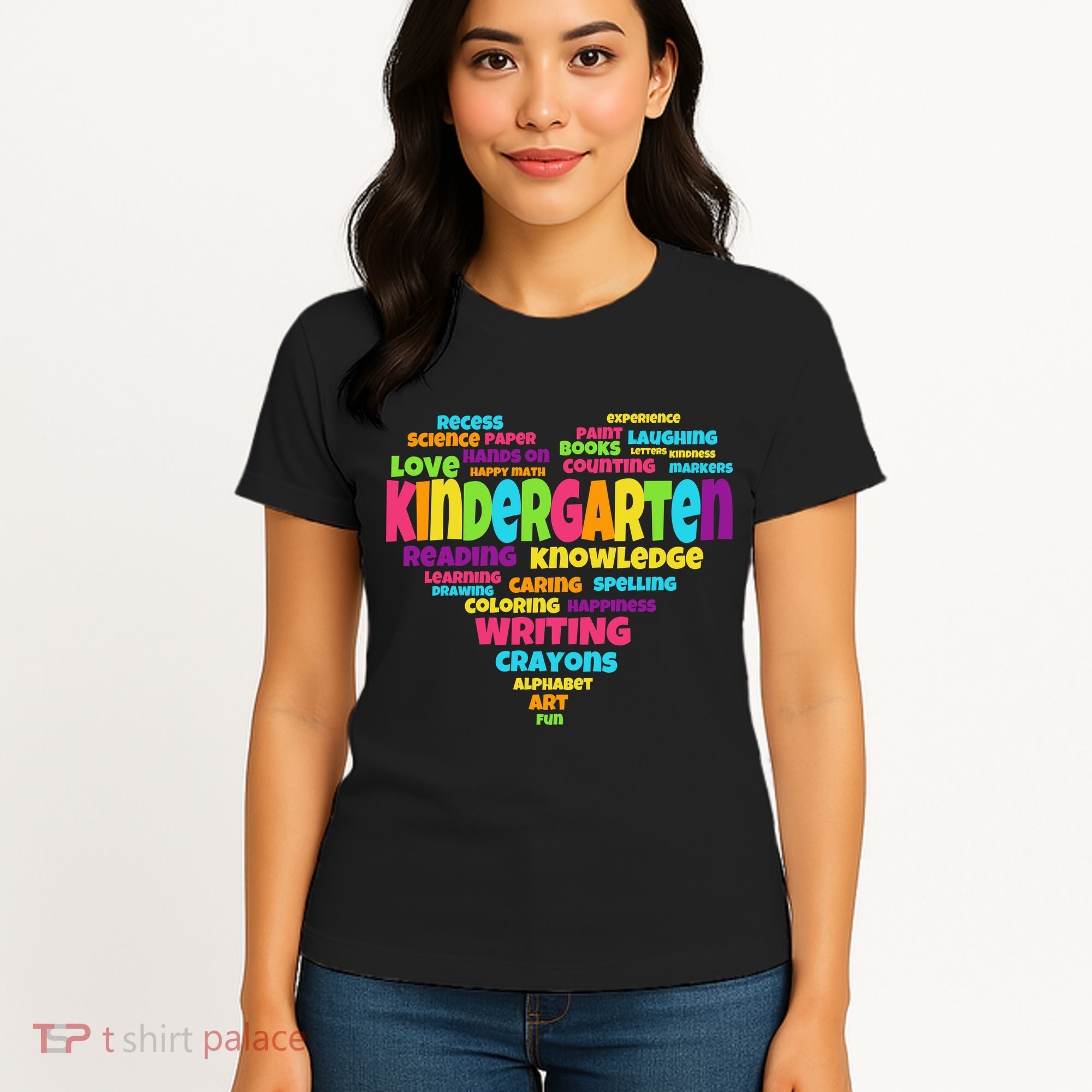 Kindergarten Word Marks Heart Women's T-Shirt