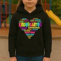 Kindergarten Word Marks Heart Kids Hoodie thumb 3
