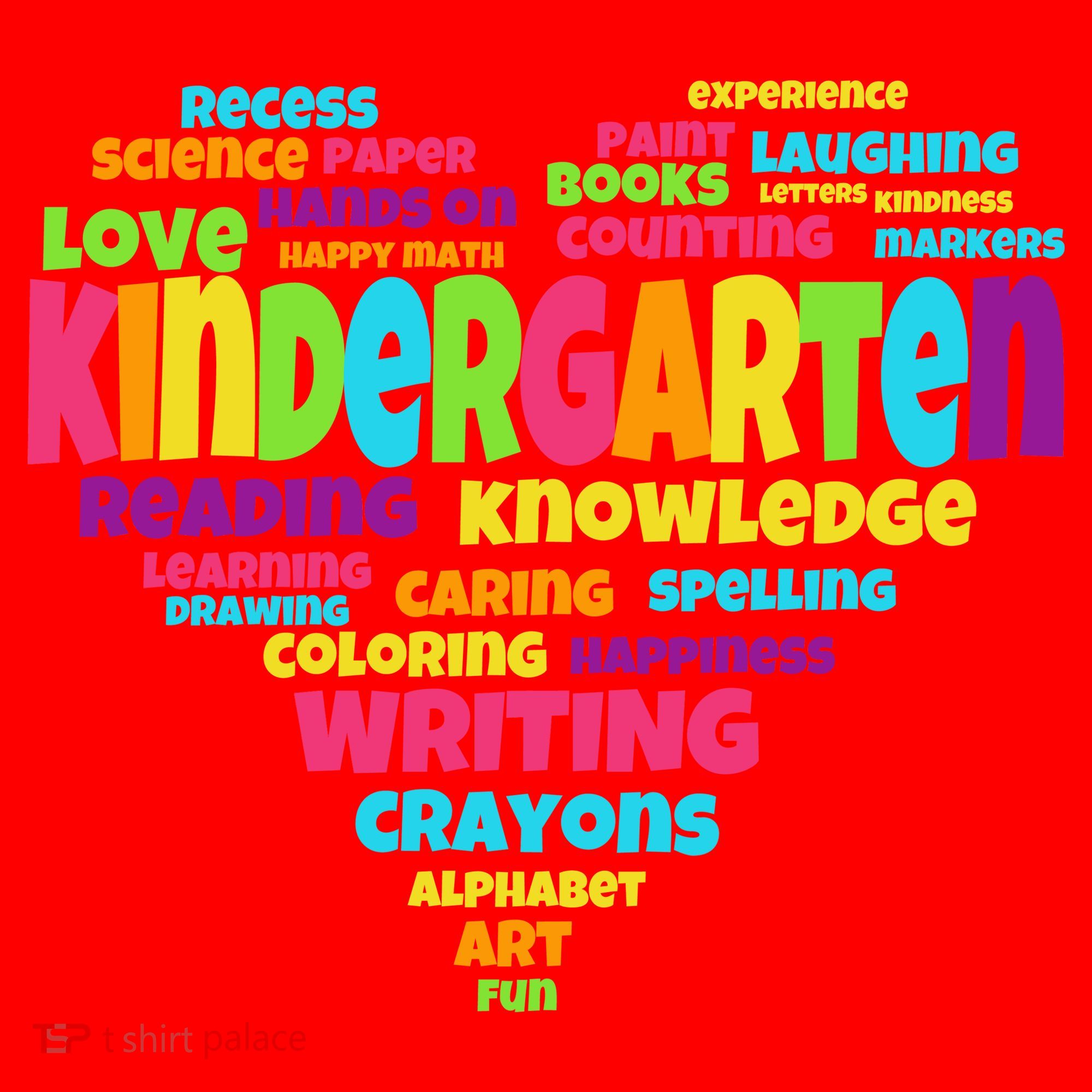 Kindergarten Word Marks Heart Santa Hat
