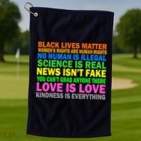 Kindness Is Everything Love Is Love Golf Towel thumb 1