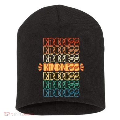 Kindness Pattern Short Acrylic Beanie
