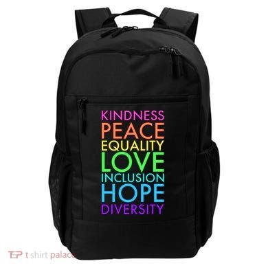 Kindness Peace Equality Love Hope Diversity Backpack