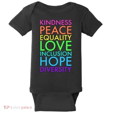 Kindness Peace Equality Love Hope Diversity Baby Bodysuit