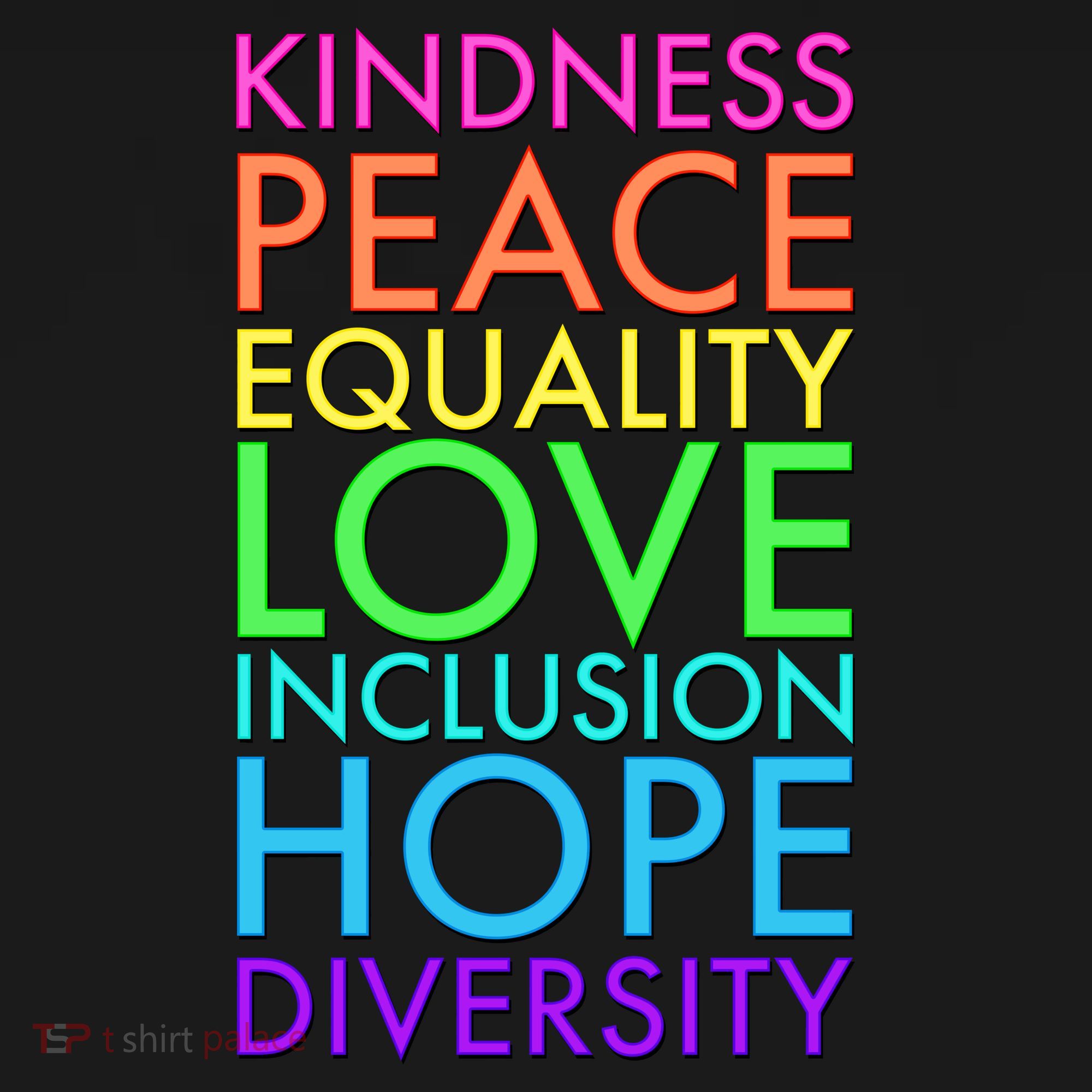Kindness Peace Equality Love Hope Diversity Tank Top