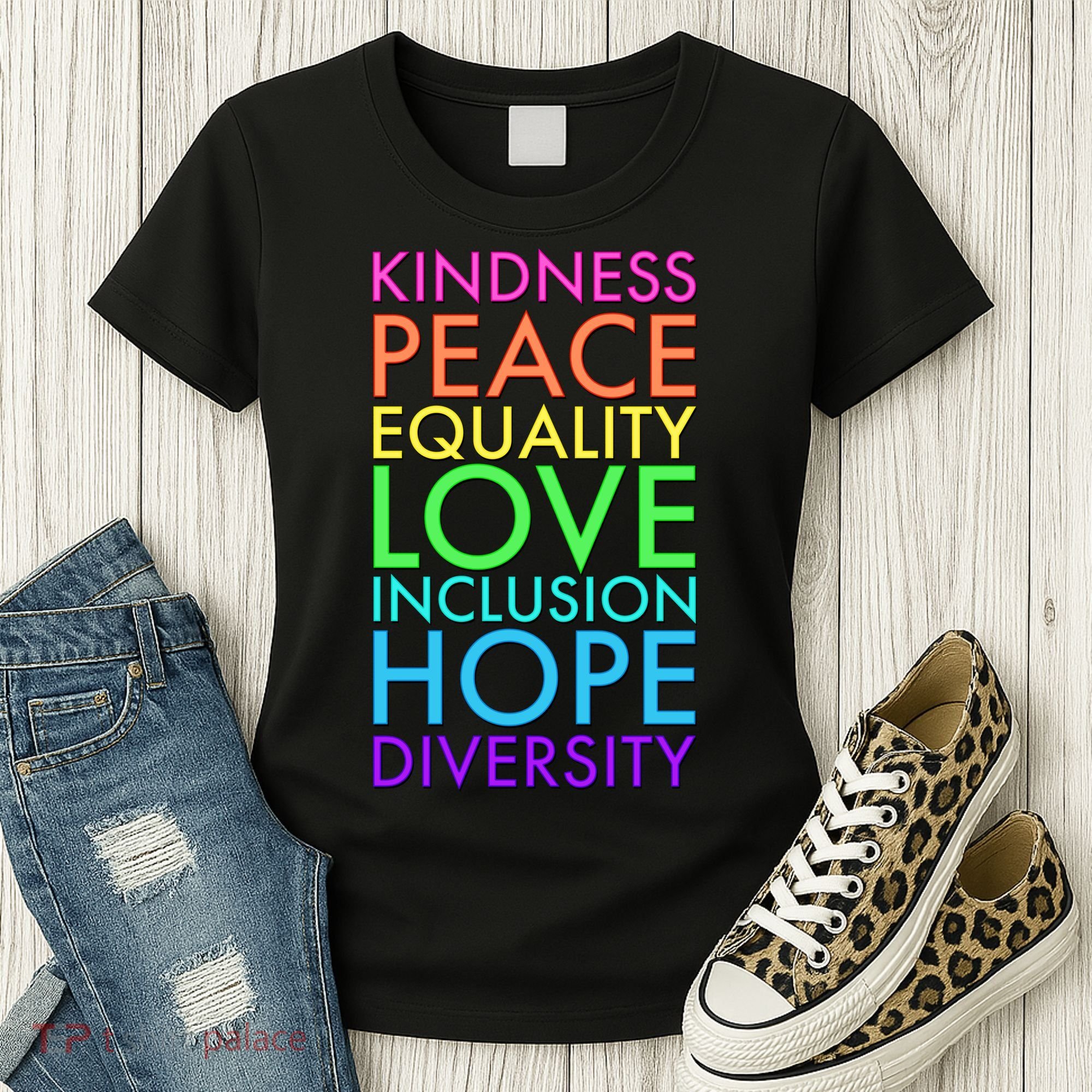 Kindness Peace Equality Love Hope Diversity Women's T-Shirt