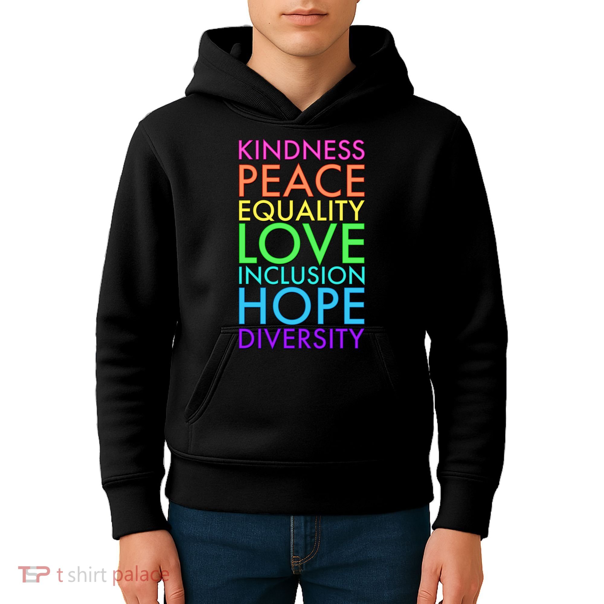 Kindness Peace Equality Love Hope Diversity Kids Hoodie