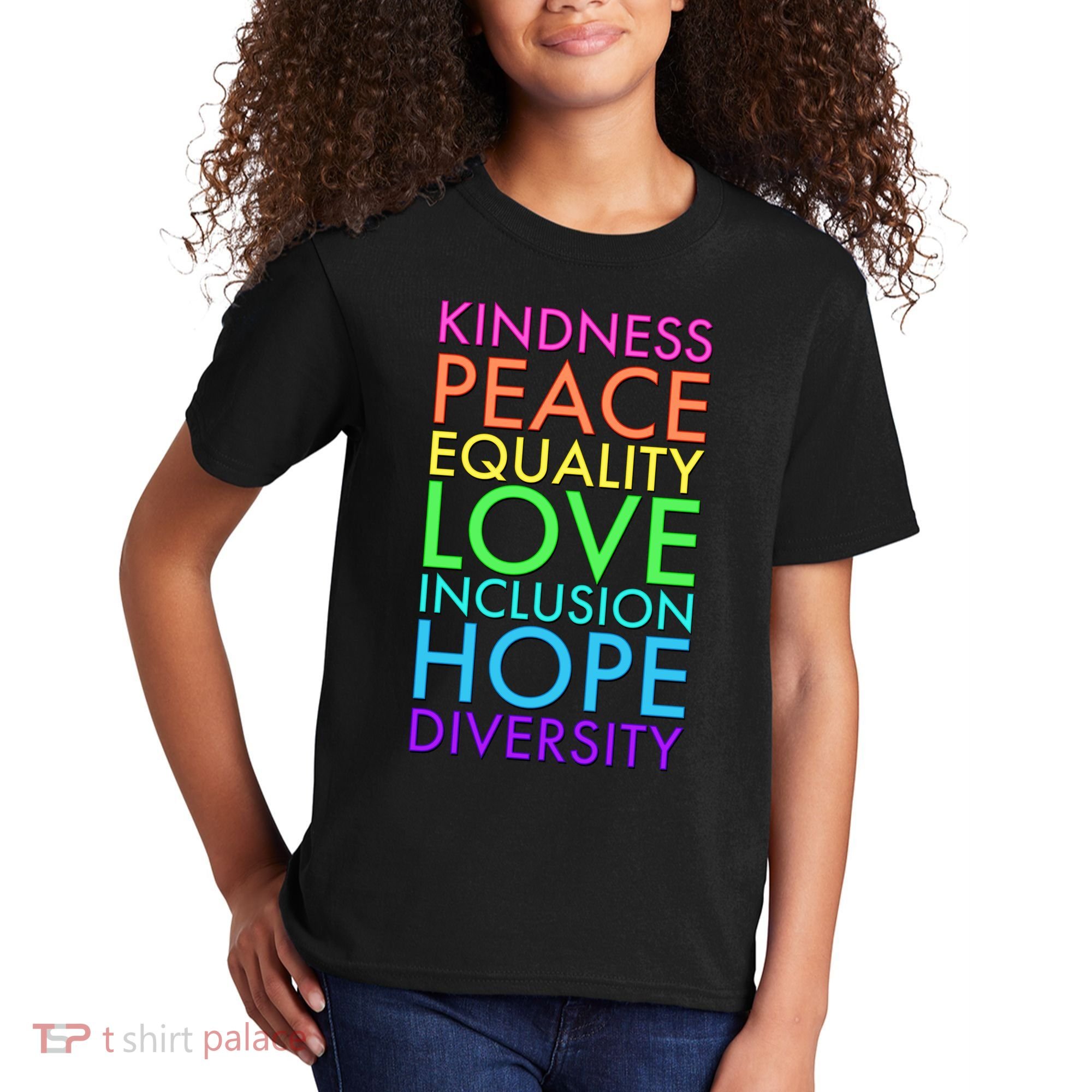 Kindness Peace Equality Love Hope Diversity Kids T-Shirt