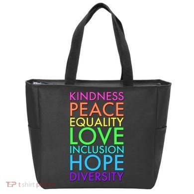 Kindness Peace Equality Love Hope Diversity Tote Bag