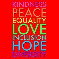 Kindness Peace Equality Love Hope Diversity Santa Hat thumb 1