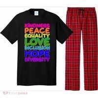 Kindness Peace Equality Love Inclusion Hope Diversity Rainbow Pajama Set thumb 0