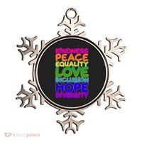 Kindness Peace Equality Love Inclusion Hope Diversity Rainbow Ornament thumb 0