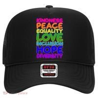 Kindness Peace Equality Love Inclusion Hope Diversity Rainbow Hat thumb 0
