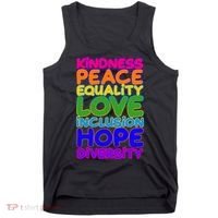Kindness Peace Equality Love Inclusion Hope Diversity Rainbow Tank Top thumb 0