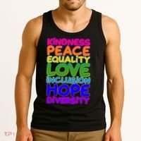 Kindness Peace Equality Love Inclusion Hope Diversity Rainbow Tank Top thumb 3