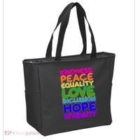 Kindness Peace Equality Love Inclusion Hope Diversity Rainbow Tote Bag thumb 2