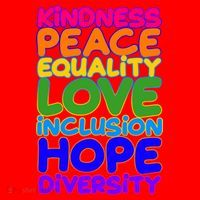 Kindness Peace Equality Love Inclusion Hope Diversity Rainbow Santa Hat thumb 1