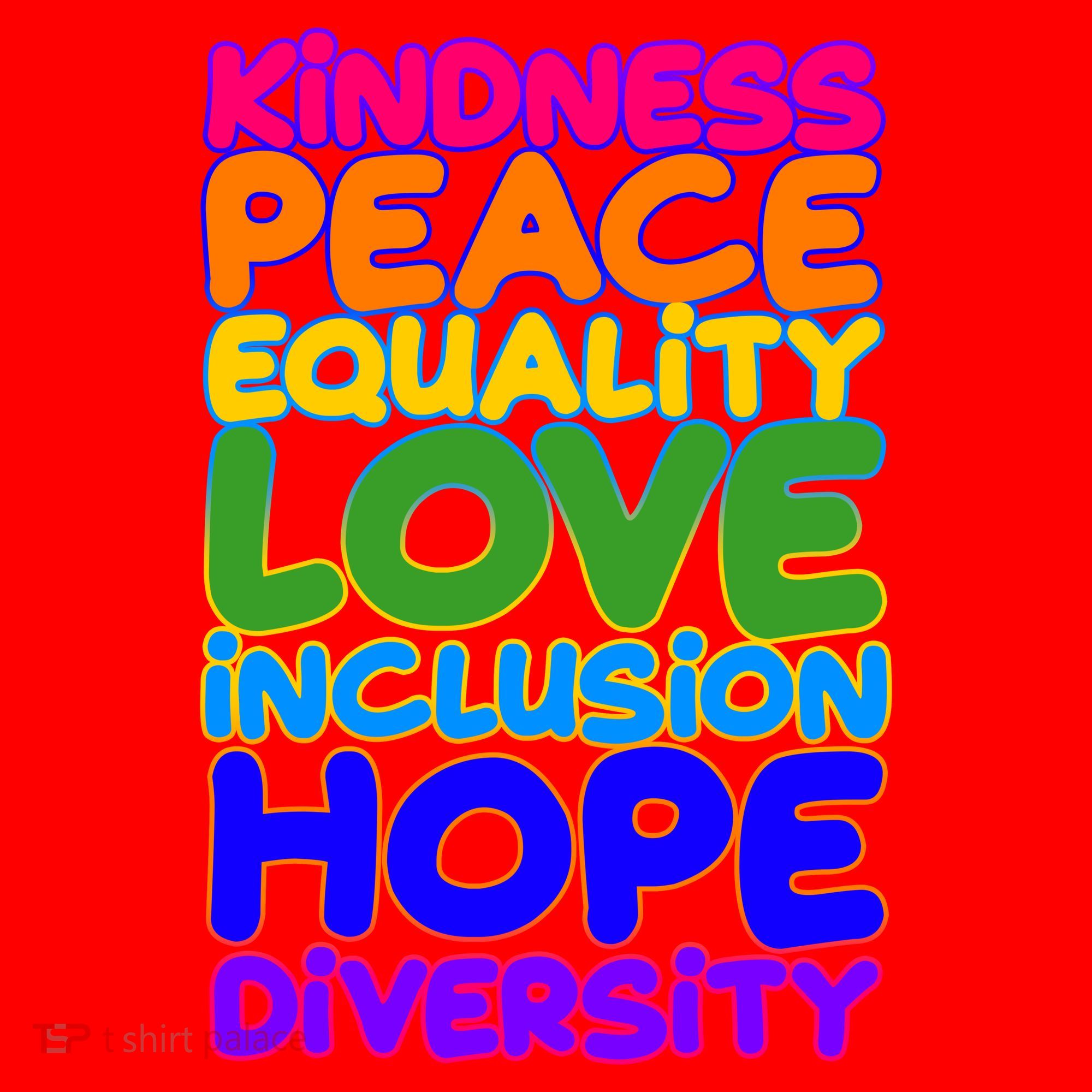 Kindness Peace Equality Love Inclusion Hope Diversity Rainbow Santa Hat