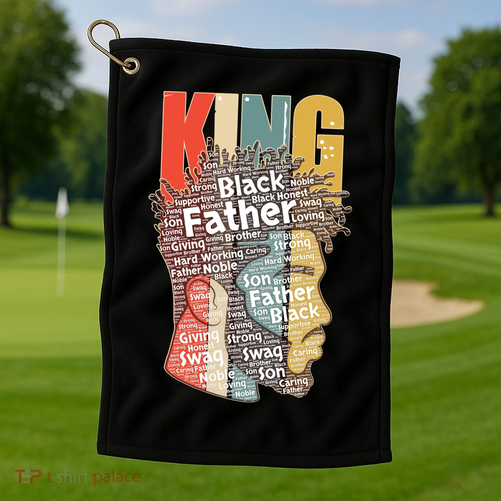 King African American Black Father Golf Towel