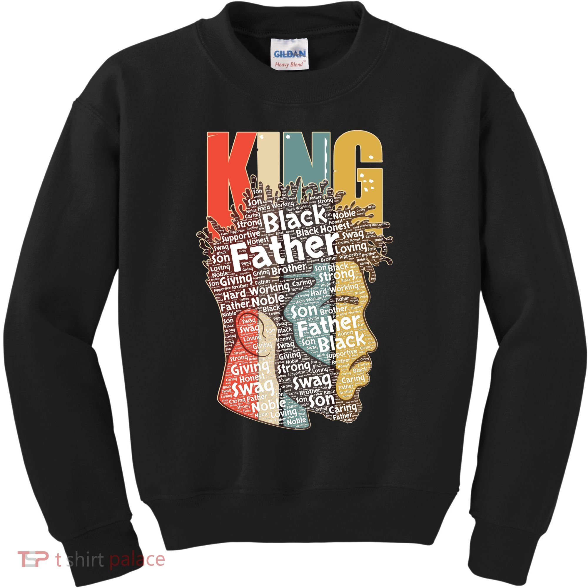 King African American Black Father Kids Sweatshirt