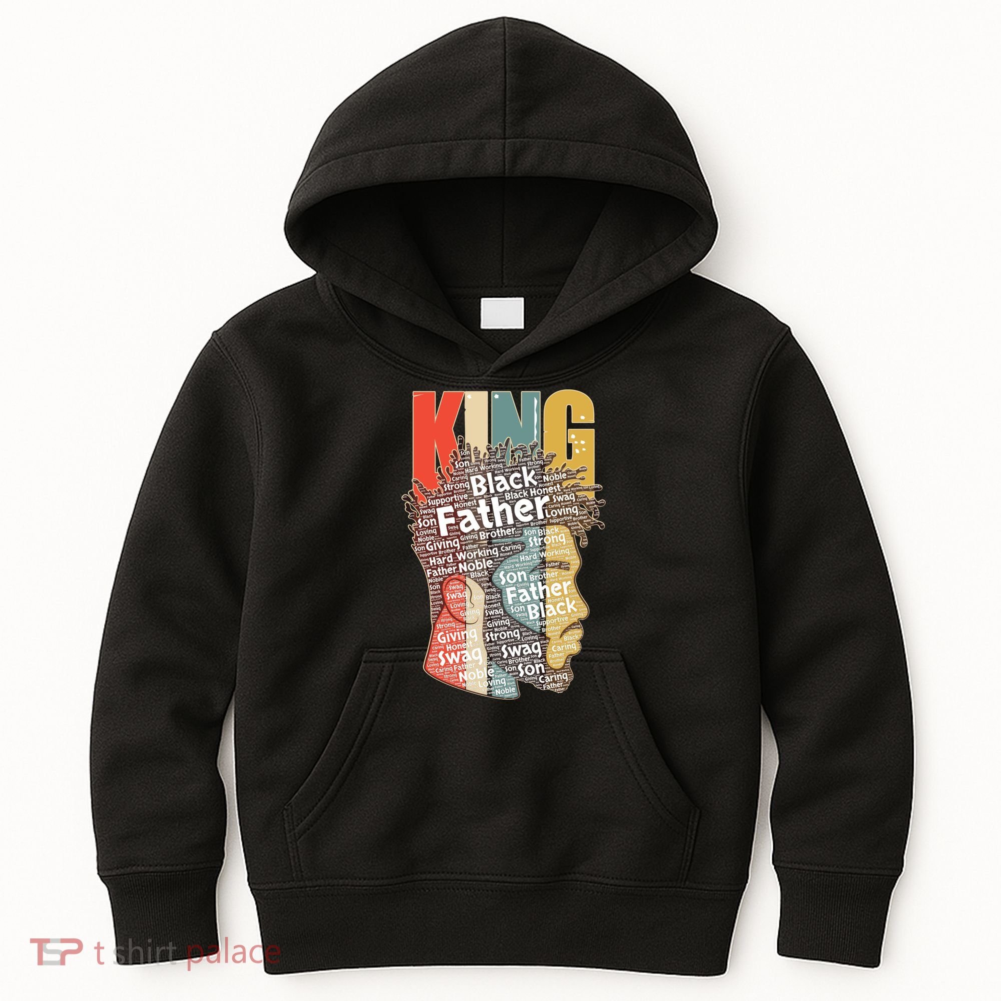 King African American Black Father Kids Hoodie