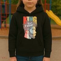 King African American Black Father Kids Hoodie thumb 3