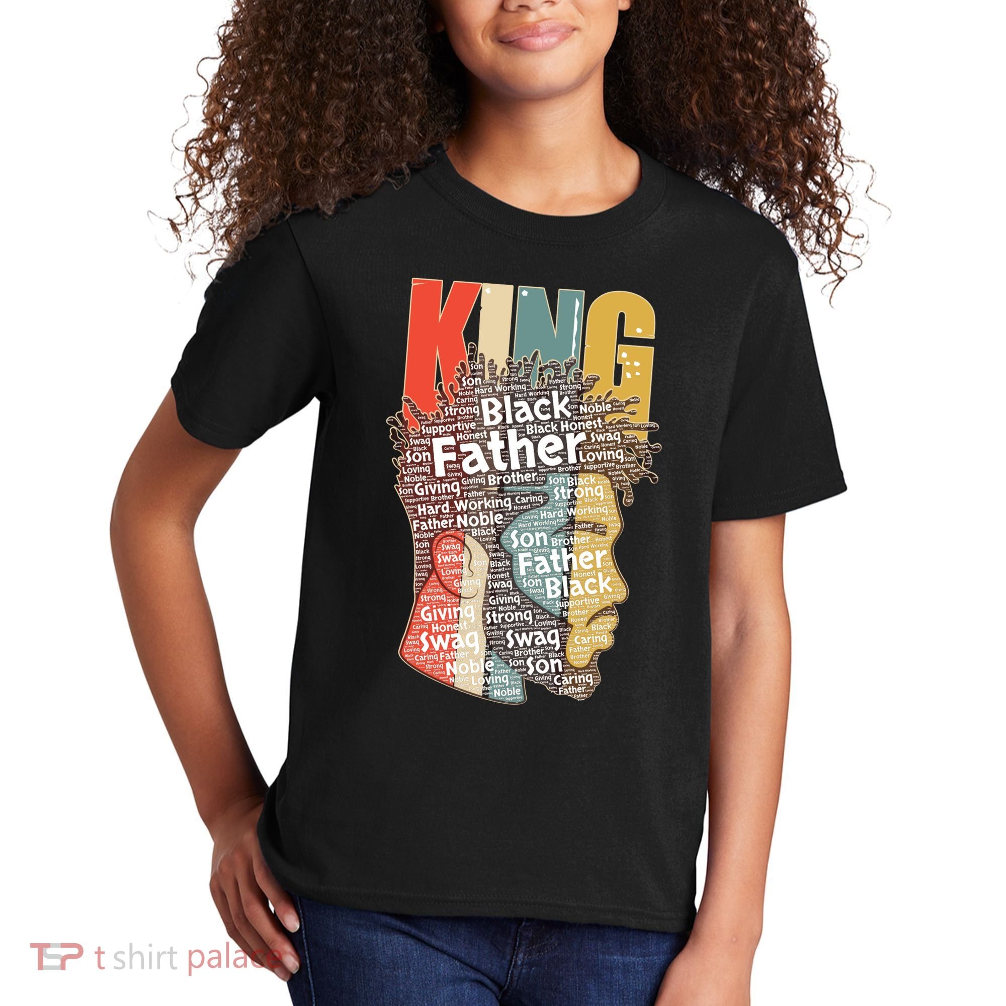 King African American Black Father Kids T-Shirt