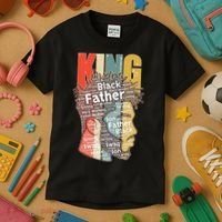 King African American Black Father Kids T-Shirt thumb 3