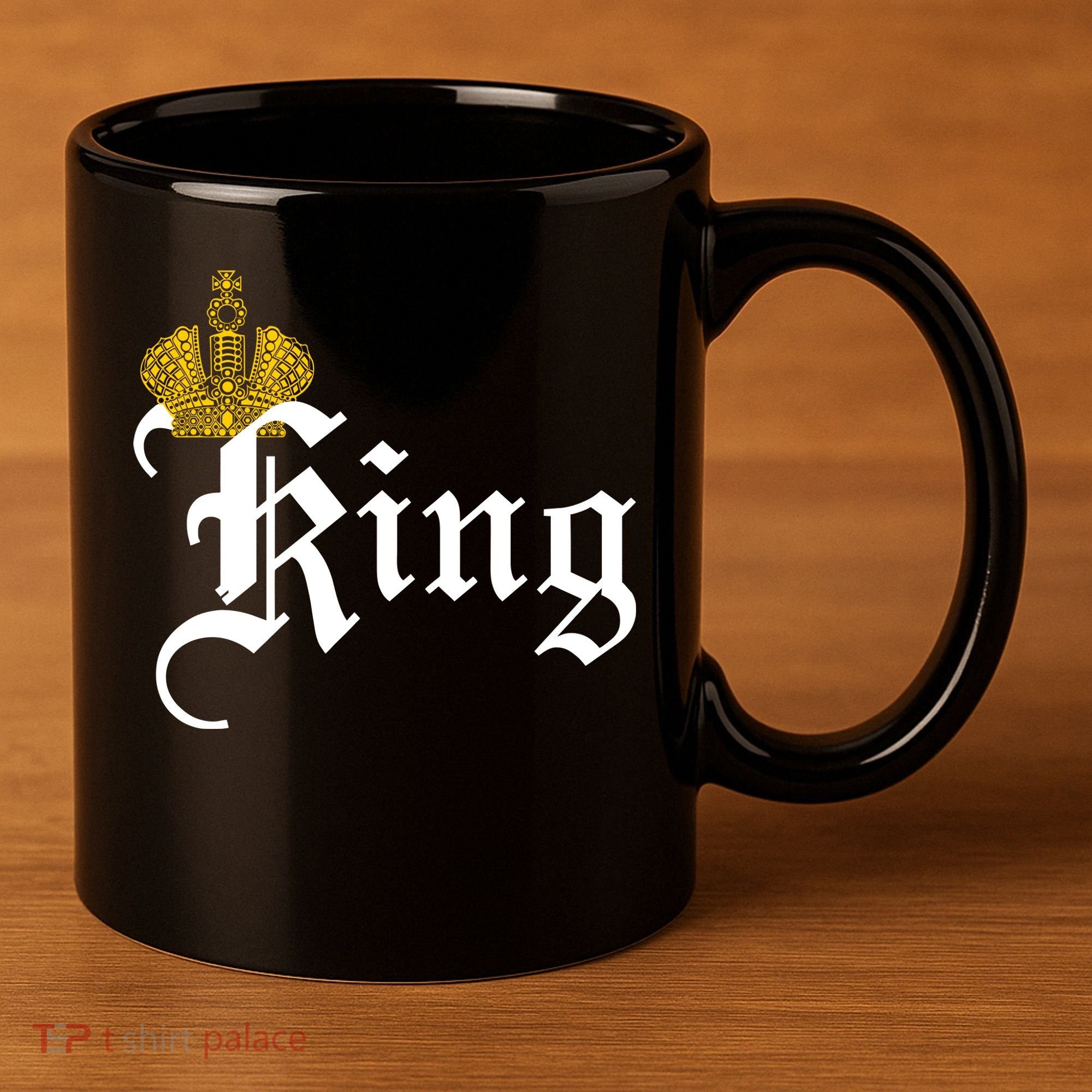 King Crown Old English Logo 11oz C Handle Ceramic Mug