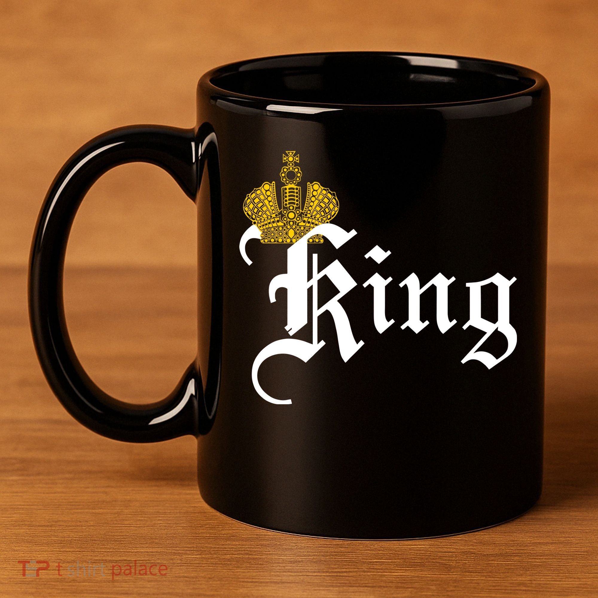 King Crown Old English Logo 11oz C Handle Ceramic Mug